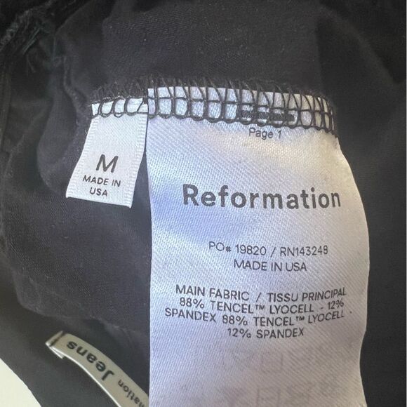 Reformation Chandler Jumpsuit Wide Leg Black Lyocell Pockets Size Medium - Picture 8 of 13